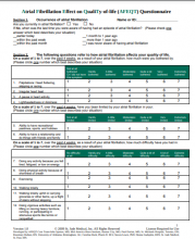 Atrial Fibrillation Effect on Quality of life (AFEQT) Questionnaire